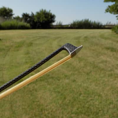 Violin Bow Braided Carbon/Gold, 4/4 size, High Quality Bow, Fleur de lys Inlay sold by Crow Creek Fiddles image 13