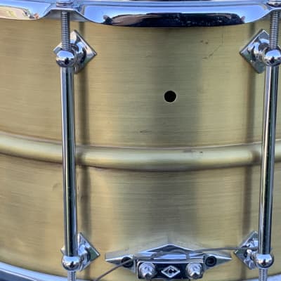 Craviotto AK brass SPL 8x14 snare drum from Johnny's personal