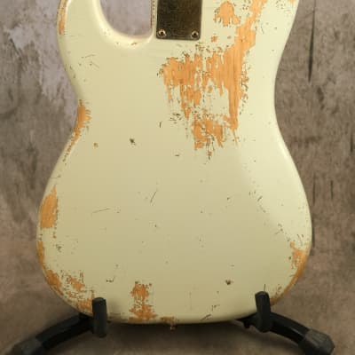 Alnus Bass Luthier made Precision Bass - Aged Olympic White image 18