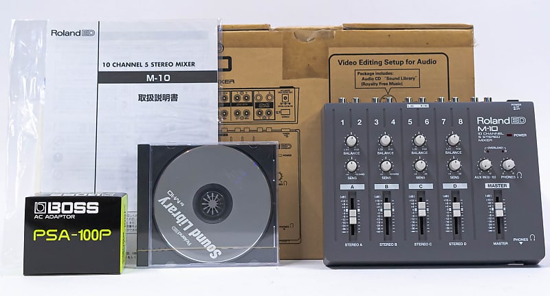 Roland ED M-10 - 10 Channel 5 Stereo Mixer with Box, Power Supply, CD,  Manual
