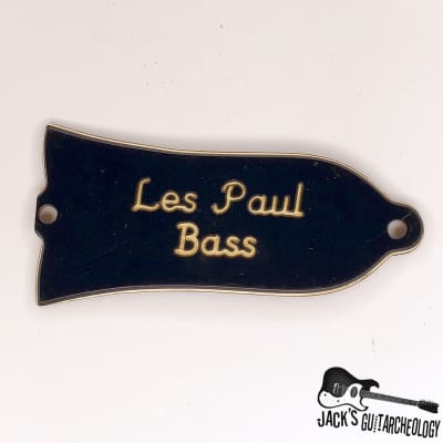 NOS Gibson Les Paul Bass Truss Rod Cover (1970s Black & White) image 3