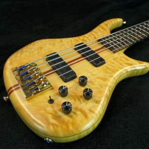 Pedulla Thunderbass ET 5-String Bass Guitar Red Maple Quilt image 2