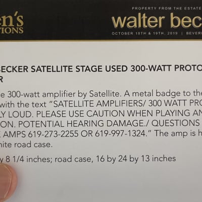 Walter Becker of Steely Dan's Prototype Satellite Stage Used Amp - Best Pedal Platform image 9
