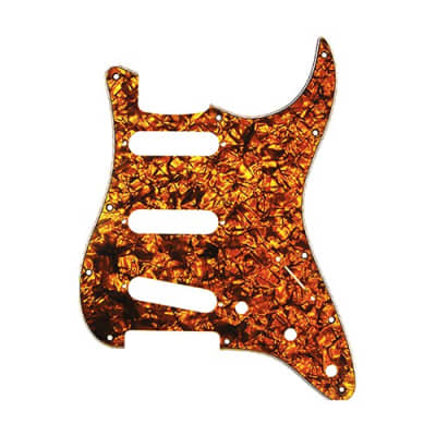 D'Andrea 4-Ply11-Hole SSS Stratocaster Pickguard Orange Pearl for sale