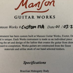 Manson Custom MA Ali Plate 2011 Dry Satin Black Finish image 16