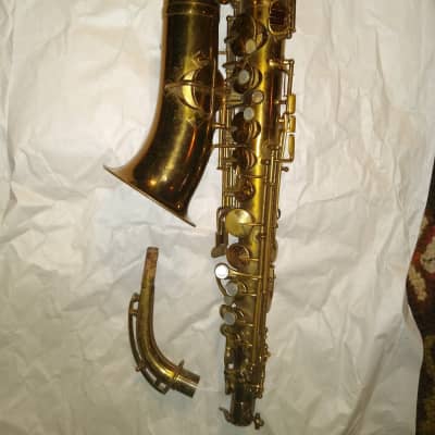 Buescher Carl Fischer National Deluxe Alto Saxophone, needs simple repairs, sax body only for sale