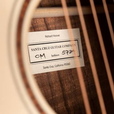 Santa Cruz OM Custom Acoustic Guitar, Flamed Koa & Italian Spruce image 15