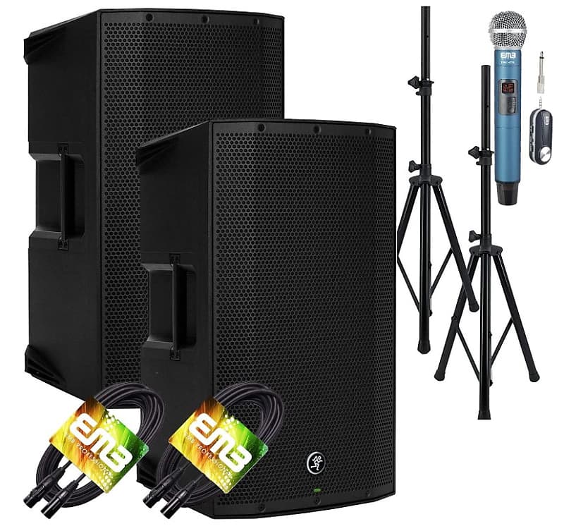 Mackie THUMP212DUAL2K Active Speaker Bundle, with Dynamic Reverb
