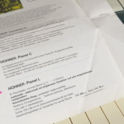 Hohner Pianet L electro-mechanical piano + legs + documentation (serviced) image 11