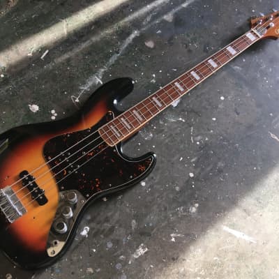 1970s Columbus Bass Guitar Made in Japan Roadworn Big Block Inlays image 2