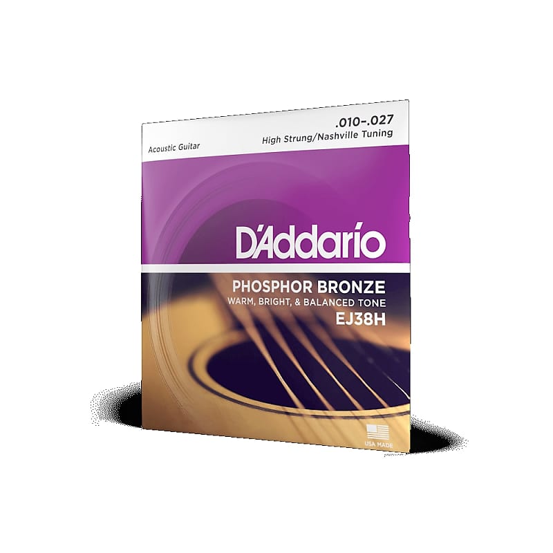 D'Addario EJ38H Phosphor Bronze 10-27 (High Strung/Nashville Tuning) Acoustic Guitar Strings image 1