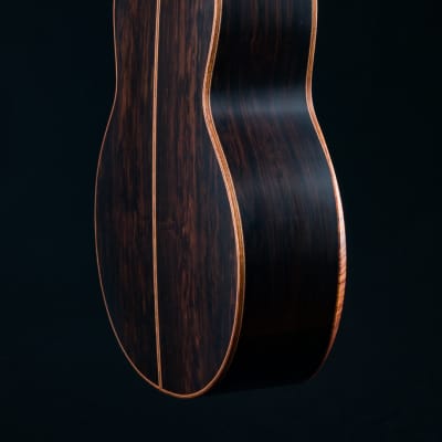 Lowden F-50 African Blackwood and Sinker Redwood with Abalone Top Trim, Inlay Package and Leaf Inlays NEW image 23