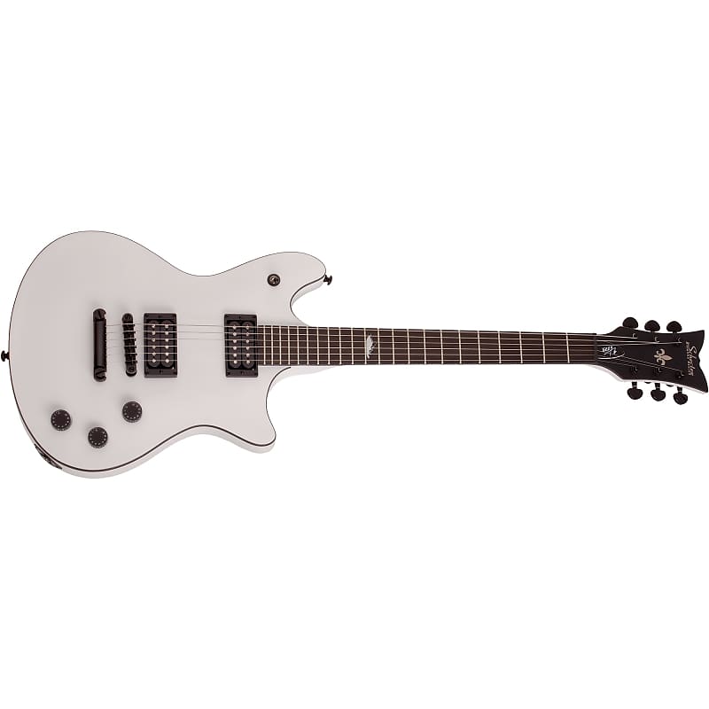 Schecter Jerry Horton Tempest Satin White SWHT Electric Guitar NAMM Display image 1