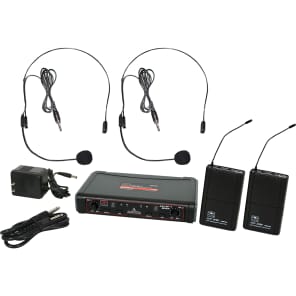 Galaxy Audio EDXR/38SSN Dual Channel Wireless System with Two Headset Microphones - System N