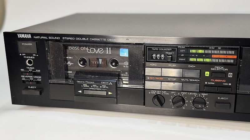 YAMAHA ダブルリバースカセットデッキ　KX-W500 Vintage 80s Yamaha KX-W500 dual cassette deck, in original