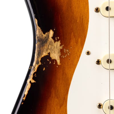 Fender Custom Shop 1957 Stratocaster Heavy Relic, Lark Guitars Custom Run -  2 Tone Sunburst (961) image 9