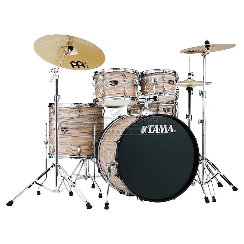 Tama Imperialstar 5pc Complete Kit w/22 Bass Drum Natural Zebrawood Wrap image 1