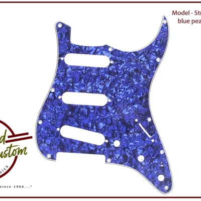 Allparts Stratocaster Pickguard - 11-hole, 3-ply, Blue Pearloid for sale