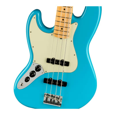 Fender American Professional II 4-String Jazz Bass (Left-Hand, Maple Fingerboard, Miami Blue) image 3