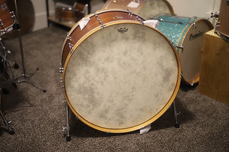 Heuer 13x28" 7ply Mahogany Bass Drum w/ rerings Reverb