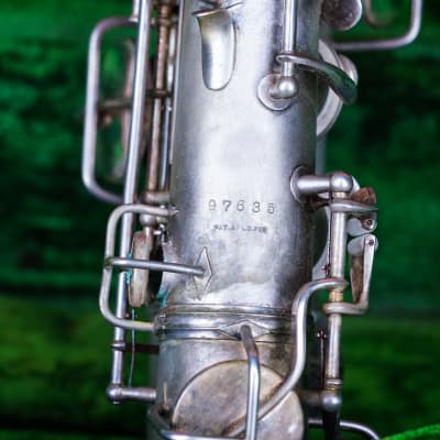 Early 1930s York Silver Plated Alto Saxophone, Hardcase, as is image 16