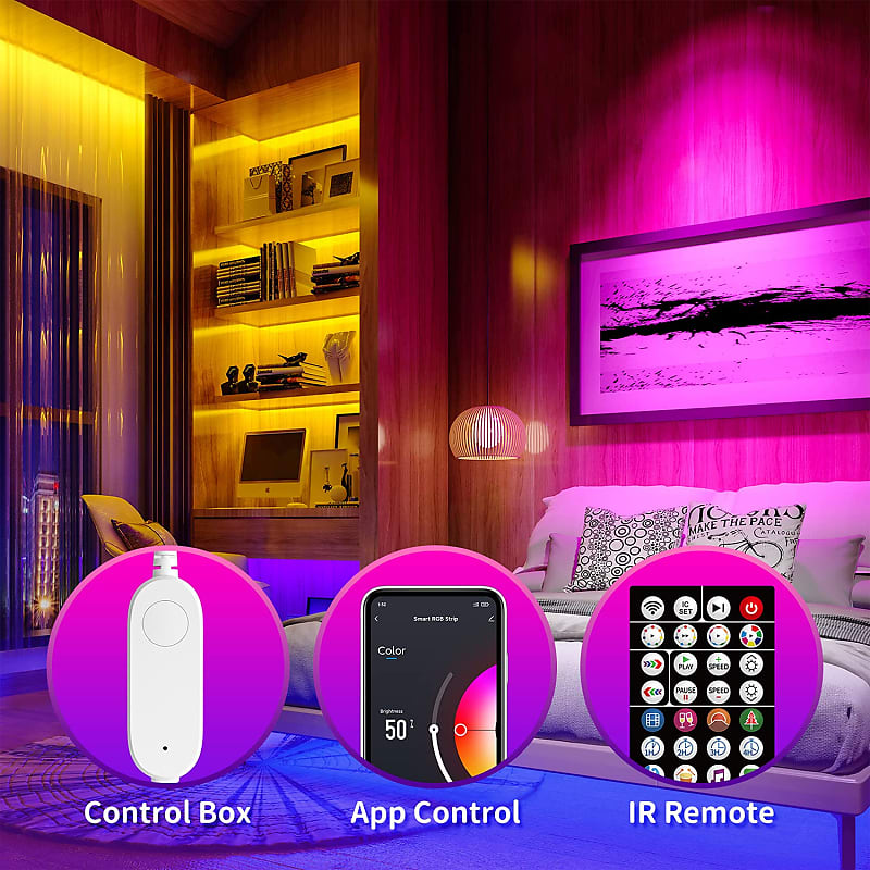  100ft Led Lights for Bedroom, APP Control Music Sync