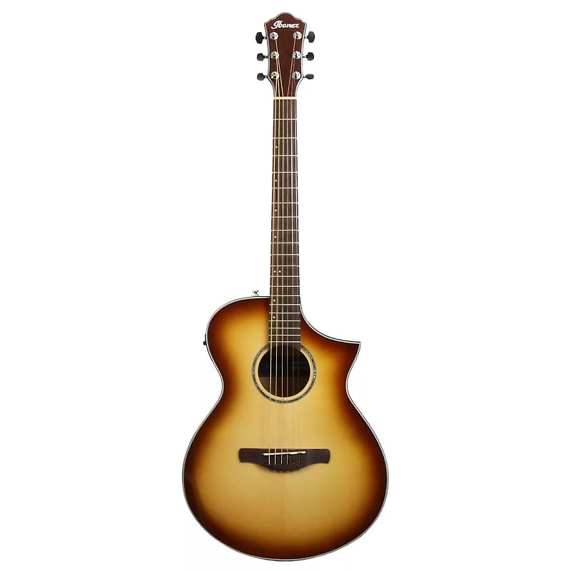 Ibanez AEWC300-NNB Solid Spruce/Flamed Maple Cutaway with Electronics Natural Brown Burst image 1