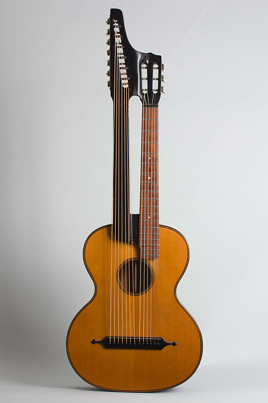 Unlabelled 13 Course Schrammel Contra Harp Guitar, c. 1950's Unlabelled 13 Course Schrammel Contra Harp Guitar, c. 1950's