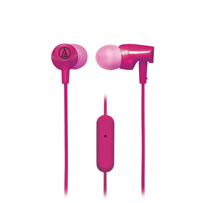 Audio-Technica ATH-CLR100iSPK SonicFuel In-Ear Headphones with In-Line Mic & Control, Pink image 1