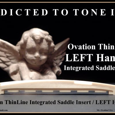 Ovation / Celebrity / Applause LEFT Handed Integrated TUSQ Saddle for ThinLine Pickup image 4