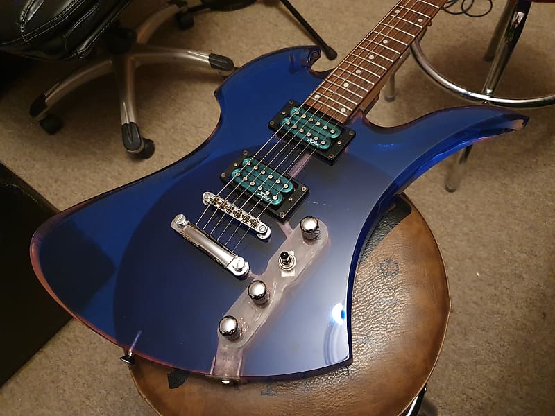 B.C. Rich Mockingbird Acrylic Series Guitar RARE Ice Blue turns Purple!