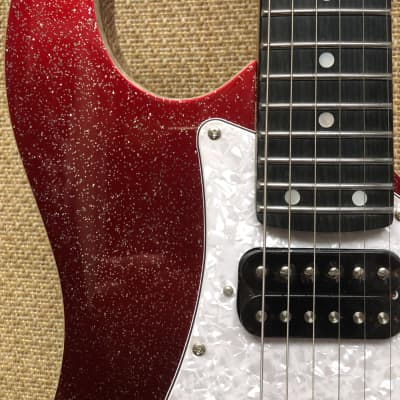 Jet Guitars JET JS-500 S-Style, NAMM Guitar, Roasted Maple Neck, Basswood, 2x Humbuckers, Red Sparkle image 3