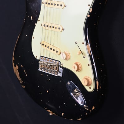 Fender '68 Landau Statocaster Jason Smith Masterbuilt from 2020 in Relic Black with original Hardcase image 6