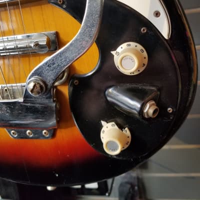 Teisco Del Rey K-ET-200 1960's Sunburst Vintage Electric Guitar w/ Gig Bag image 7