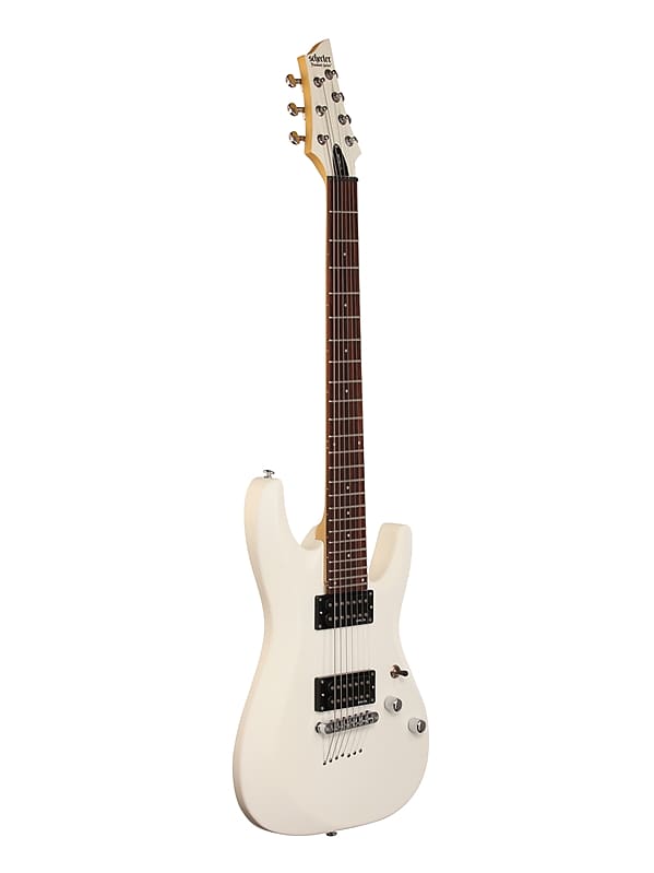 Schecter C7 Deluxe Electric Guitar Satin White | Reverb