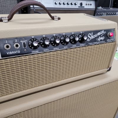 Fender Blackface Piggyback Showman with 85 watt 2 channel Head and 1x15 Cab 1967 - Blonde image 6