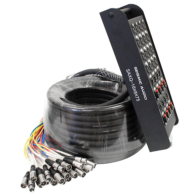 Seismic Audio SAXQ-16x8x75 16-Channel XLR Snake Cable w/ (8x) XLR/TRS Returns - 75' image 1