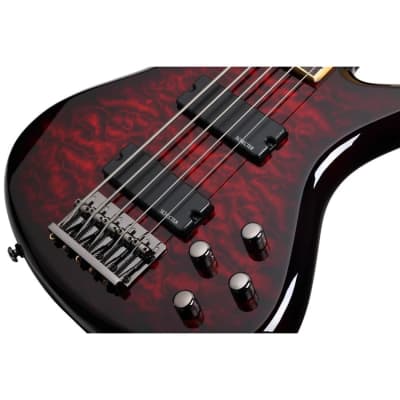 Schecter Stietto Extreme-5 Left Handed Bass Guitar Black Cherrry image 3
