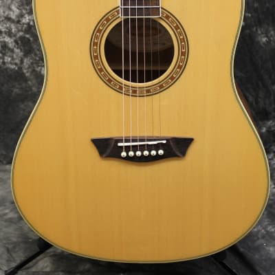 Washburn Harvest WD7S Natural Dreadnought Acoustic Electric Guitar image 2