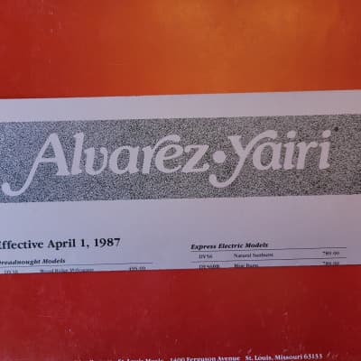 Alaverz-Yairi Vintage Color Catalog 1987 image 3