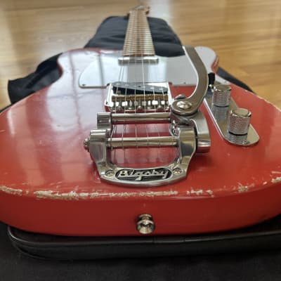 Fender Telecaster Partscaster, MJT Body, Bigsby, Fiesta Red, Vintera Neck, 50s Relic Road Worn Guitar, Nitro Lacquer image 5