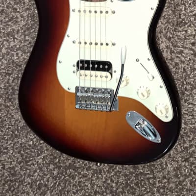 2020 Fender American Performer Stratocaster HSS with Rosewood Fretboard 3-Tone Sunburst | s-1  switch  HSS electric  guitar made in  the usa Hardshell case image 1