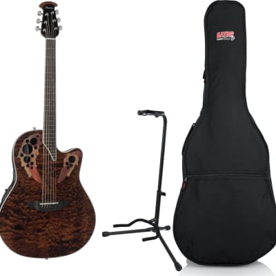 Ovation CE44P-TGE Celebrity Elite Plus A/E Guitar Bundle image 1