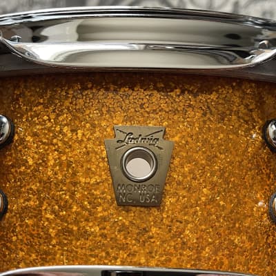 Ludwig 4x14 Classic Maple Piccolo Gold Sparkle Snare Drum LS444TX33W03509 image 2
