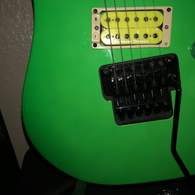 B.C. Rich Gunslinger neon green floyd rose guitar image 3
