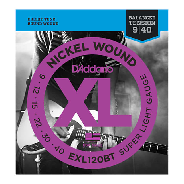 D'Addario EXL120BT Nickel Wound Electric Guitar Strings, Balanced Tension Super Light Gauge image 1
