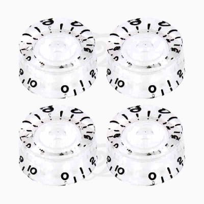 4x Vintage-style Speed Knobs Clear inchSize 24 splines shaft for Gibson LP SG image 4