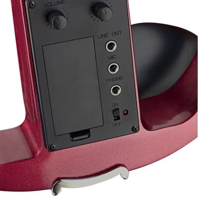 Stagg Futuristic 4/4 Electric Violin w/ Soft Case & Headphones - Metallic Red image 2