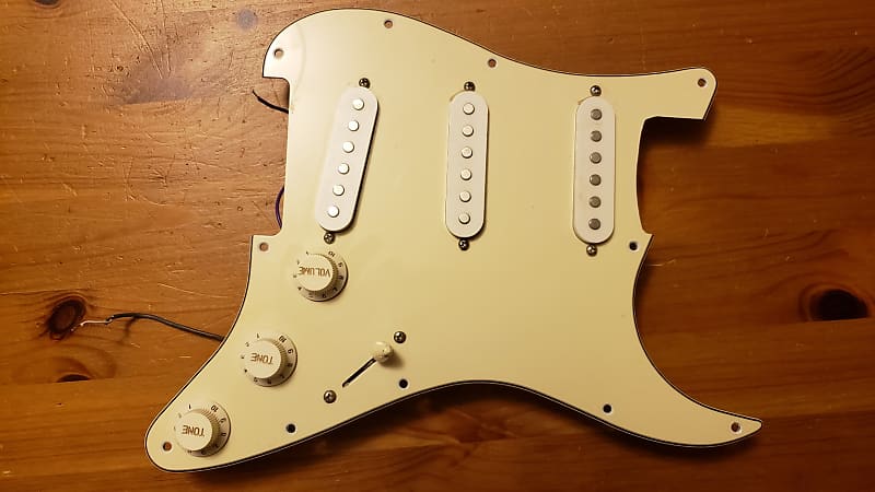 Loaded 11-hole, 3 Ply Pickguard  and Pickups from Fender Squier Stratocaster - White SSS. image 1