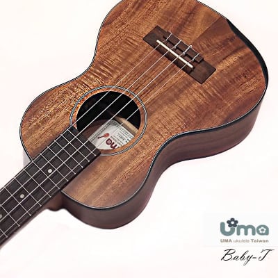 Uma Taiwan Baby-T all Acacia koa Long-scale neck Concert ukulele with  armrest image 4